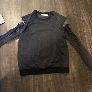 Project Social T Charcoal Cold Shoulder Sweatshirt